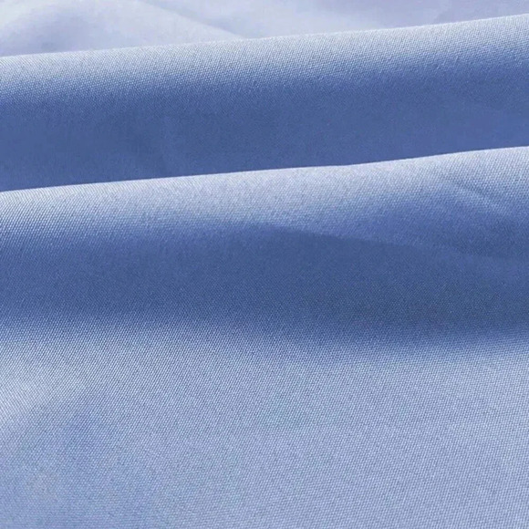 Blue Casual Women's Solid Color Drop Shoulder Long Sleeve Shirt - Picture 4 of 5